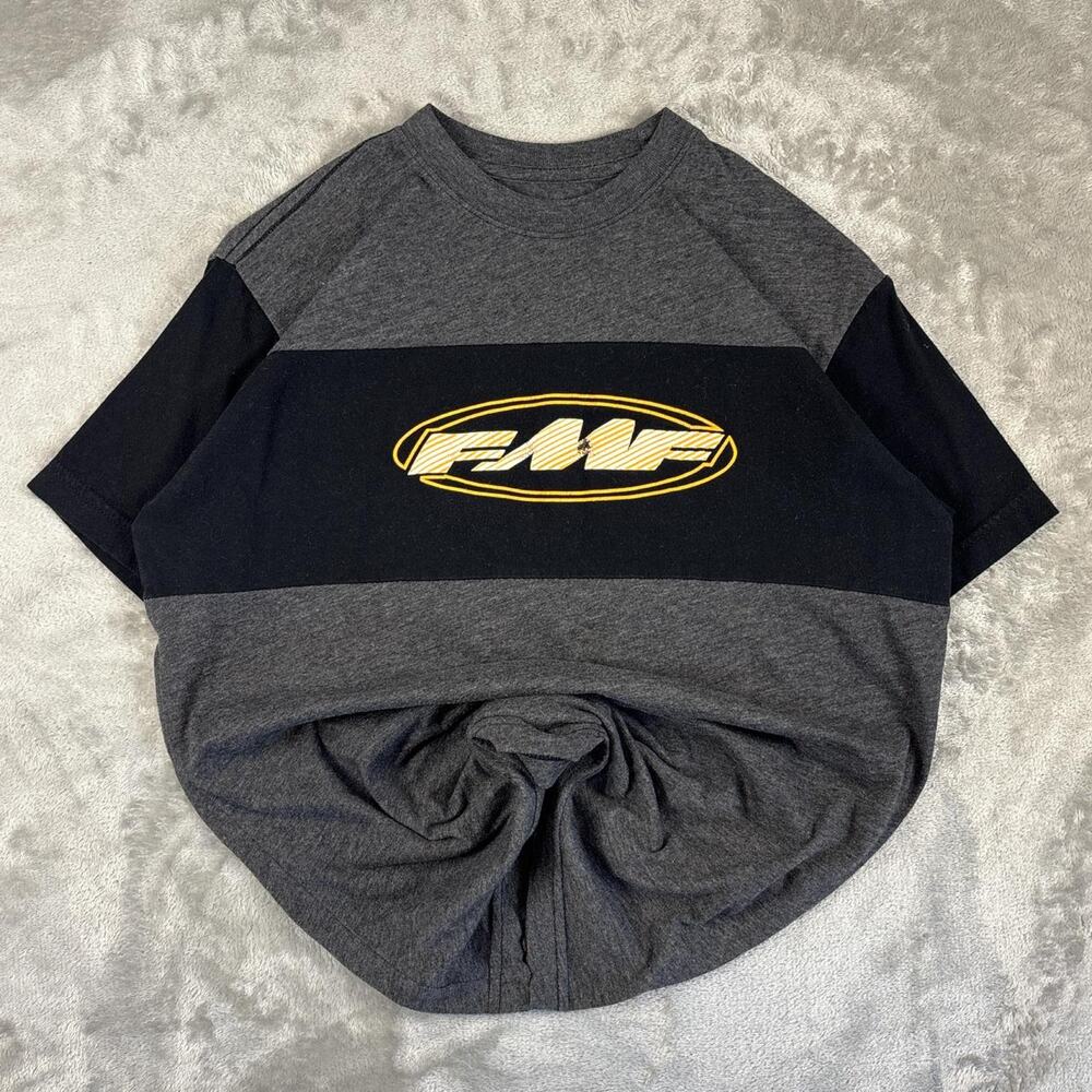 FMF Flying Machine Factory Two-toned Grey/Black Graphic T-shirt Size M